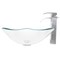 Novatto Clear Rectangular Glass Vessel Sink and Faucet Set in Brushed Nickel NSFC-317C136BN - alternate 2